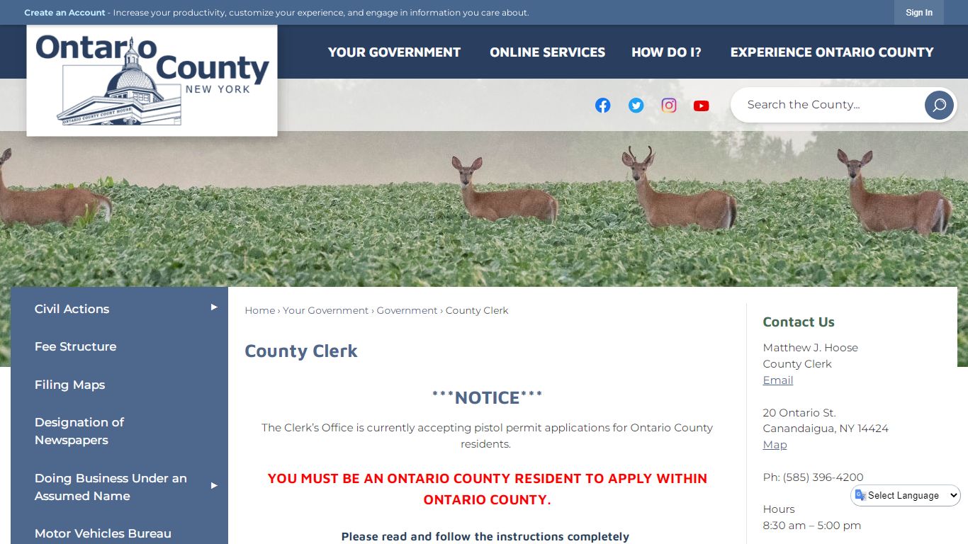 County Clerk | Ontario County, NY - Official Website