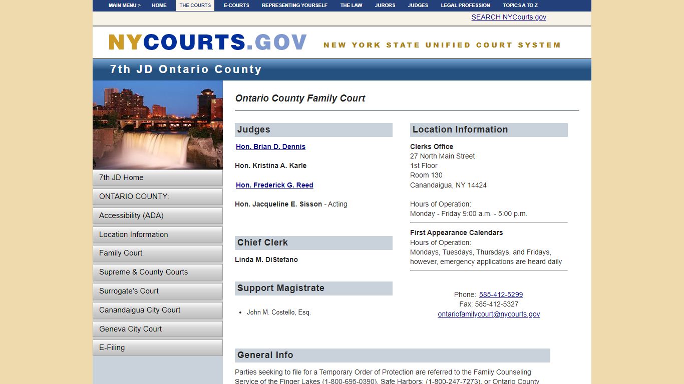 Ontario County Family Court | NYCOURTS.GOV